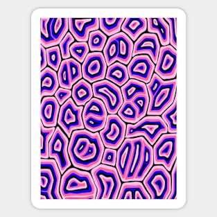 Pink Blue and Black Groovy Liquid Marble Swirls Sticker